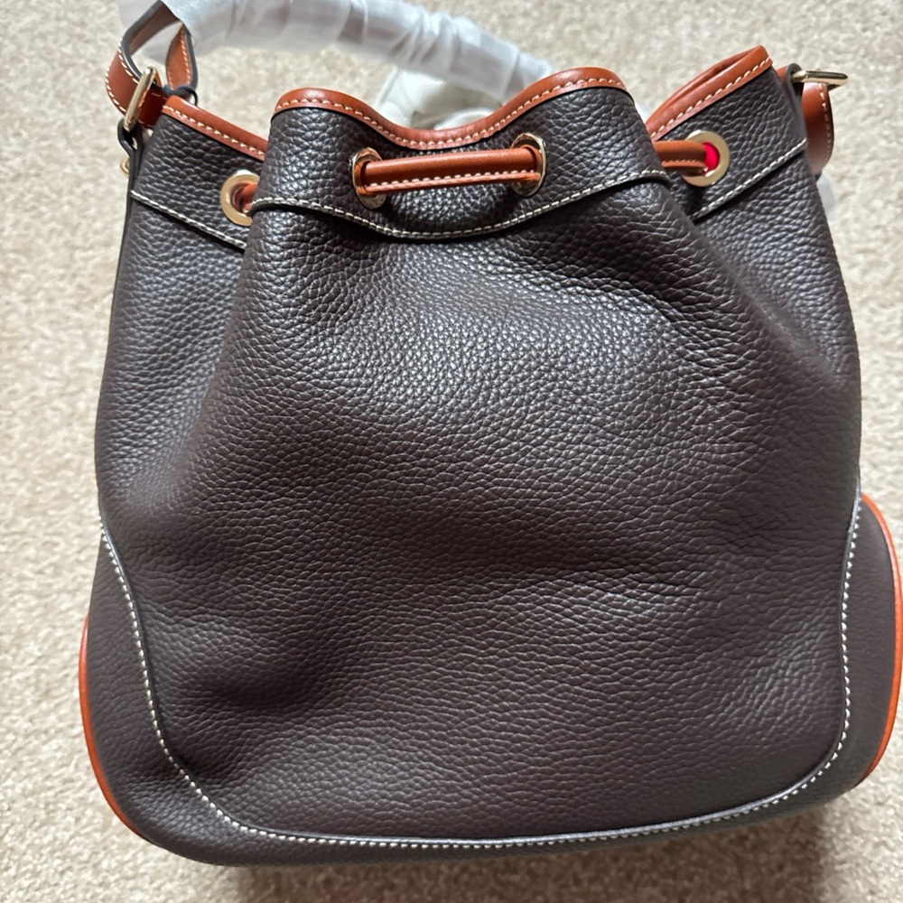 Dooney & Bourke Chocolate Brown Leather Shoulder Bag - Picture 2 of 8